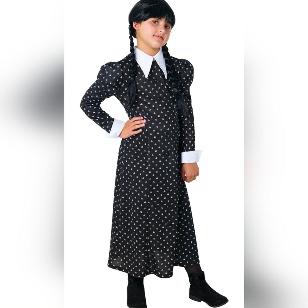 NWT Rubie's Girl's Wednesday Tv Show Wednesday Addams Costume Dress size Medium